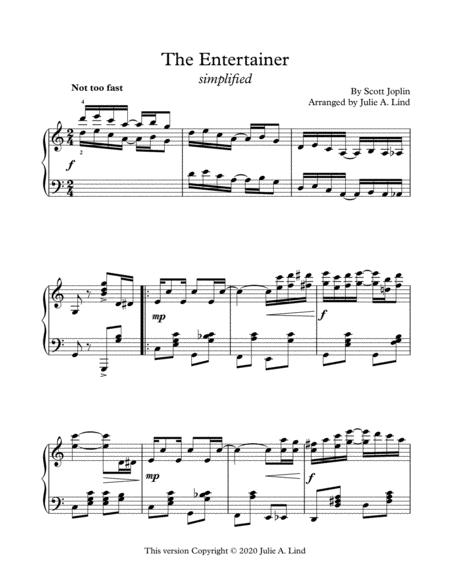 Free Sheet Music The Entertainer Simplified