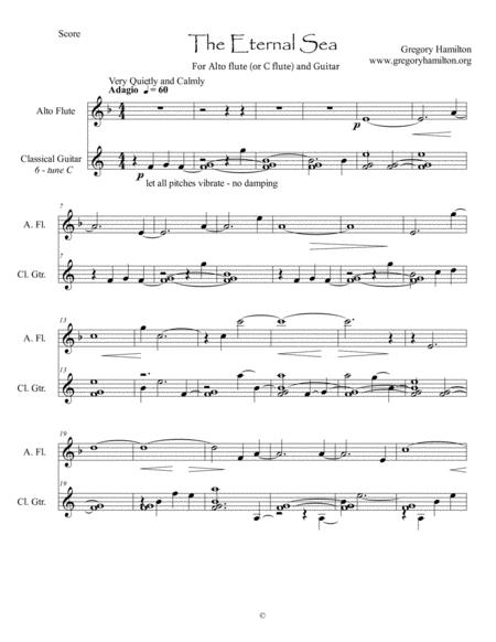 The Eternal Sea For Alto Or C Flute And Guitar Sheet Music