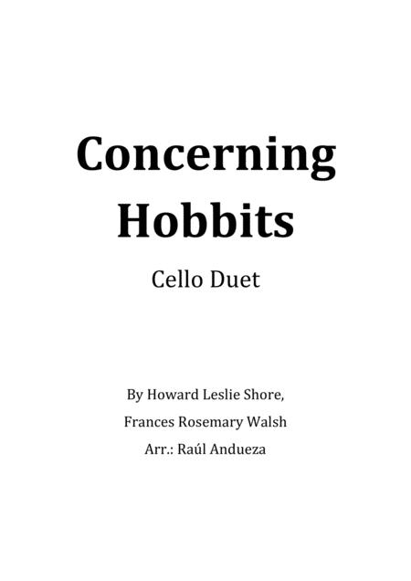 Free Sheet Music The Fellowship Of The Ring Concerning Hobbits Cello Duet