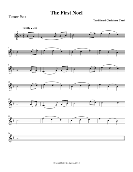 The First Noel B Flat Saxes Sheet Music