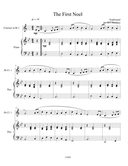 Free Sheet Music The First Noel Clarinet Solo With Piano Accompaniment