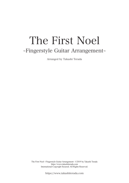 The First Noel Fingerstyle Guitar Arrangement Sheet Music