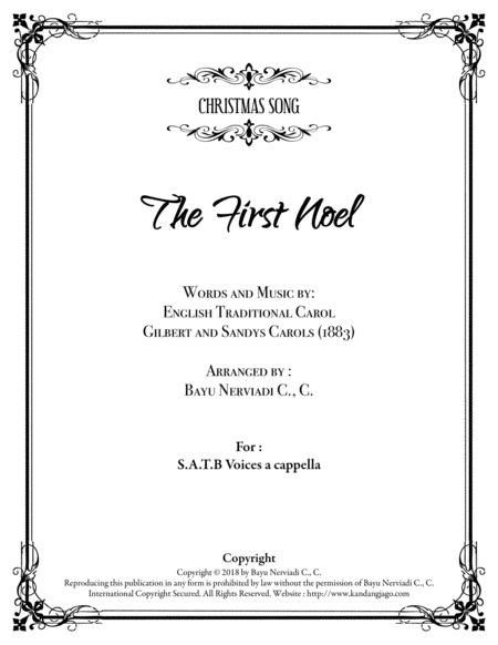 Free Sheet Music The First Noel Satb A Cappella