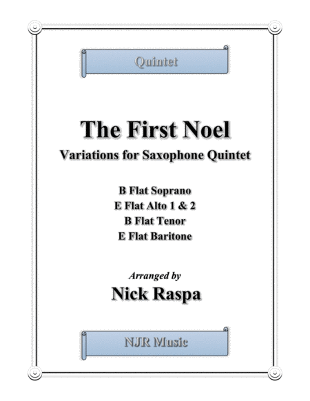 Free Sheet Music The First Noel Variations For Sax Quintet Score Parts