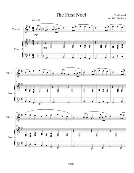 Free Sheet Music The First Noel Violin Solo With Piano Accompaniment