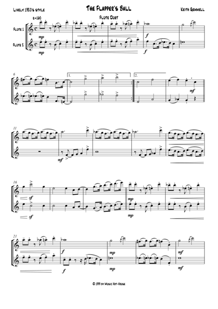 The Flappers Ball Flute Duet Sheet Music