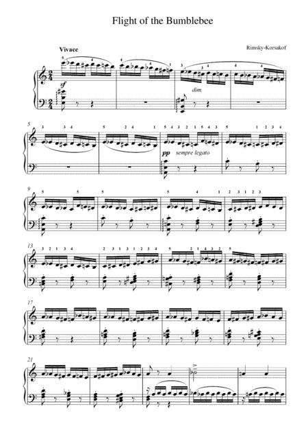 Free Sheet Music The Flight Of The Bumblebee Piano