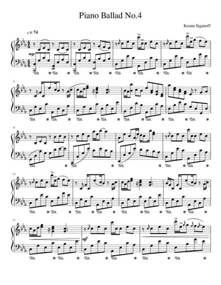 Free Sheet Music The Fourth Piano Ballad