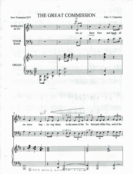 Free Sheet Music The Great Commission