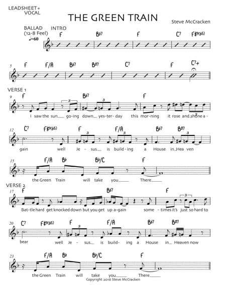 Free Sheet Music The Green Train