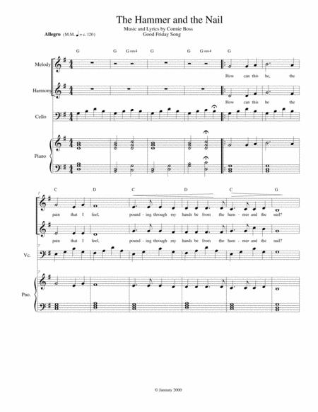 The Hammer And The Nail Good Friday Vocal Duet With Cello And Piano Sheet Music