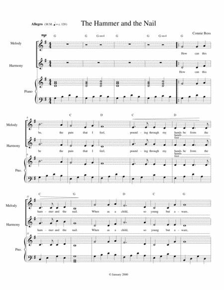 The Hammer And The Nail Song For Good Friday Sheet Music