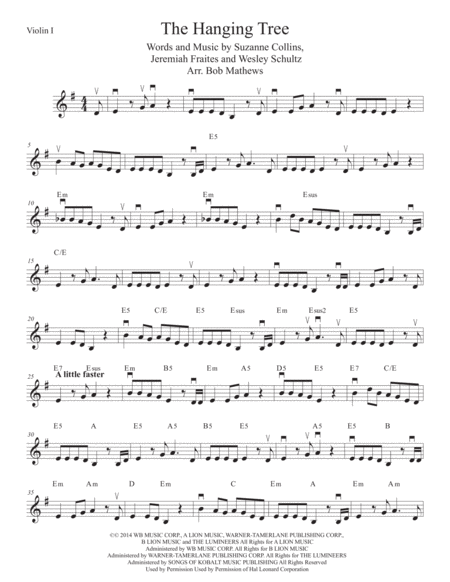 The Hanging Tree For Violin Solo Sheet Music