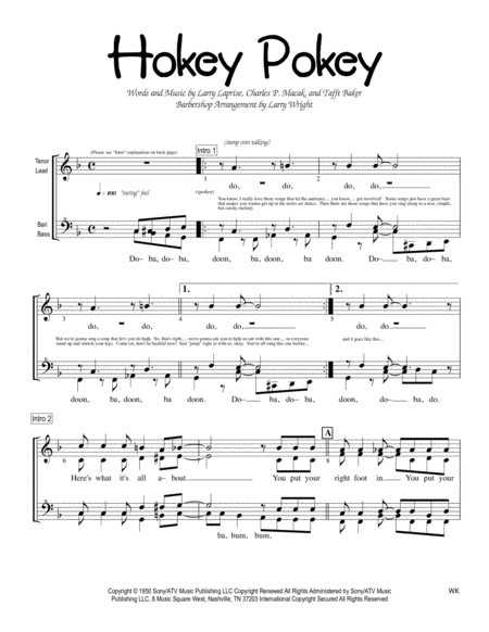 Free Sheet Music The Hokey Pokey Women