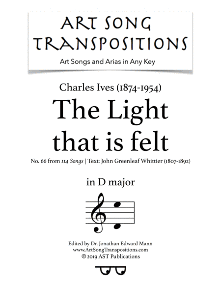 The Light That Is Felt D Major Sheet Music