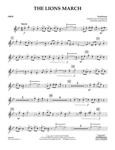 Free Sheet Music The Lions March Arr Robert Buckley Oboe