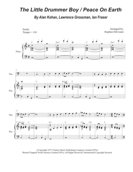 The Little Drummer Boy Peace On Earth For Trombone Solo And Piano Sheet Music