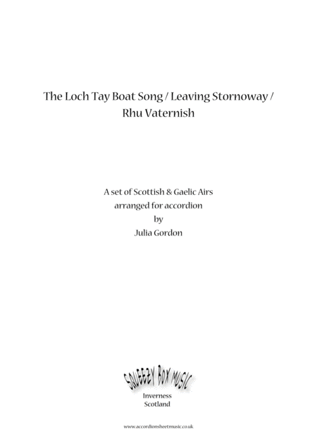 Free Sheet Music The Loch Tay Boat Song Leaving Stornoway Rhu Vaternish