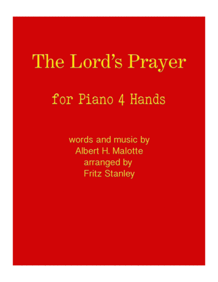 Free Sheet Music The Lords Prayer Piano 4 Hands