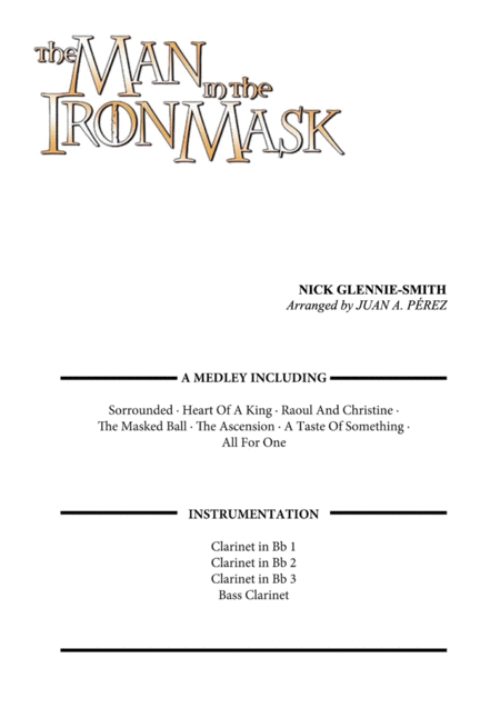 Free Sheet Music The Man In The Iron Mask