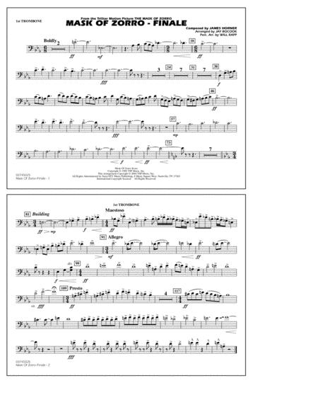 The Mask Of Zorro Finale Arr Jay Bocook 1st Trombone Sheet Music