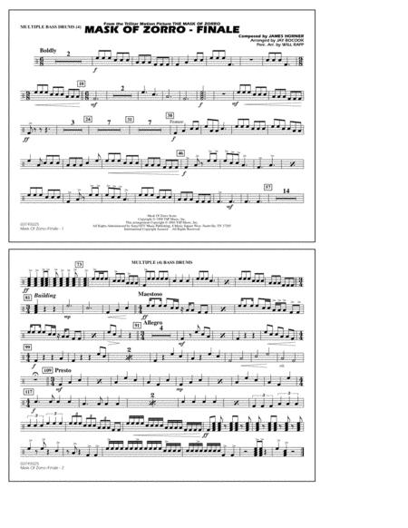 Free Sheet Music The Mask Of Zorro Finale Arr Jay Bocook Multiple Bass Drums