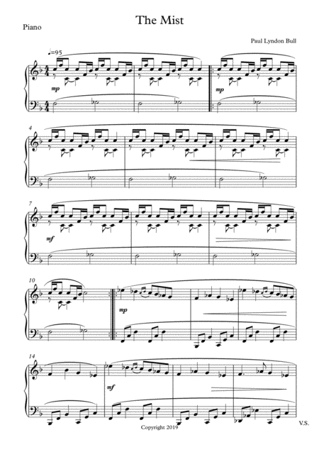 The Mist Piano Part Sheet Music