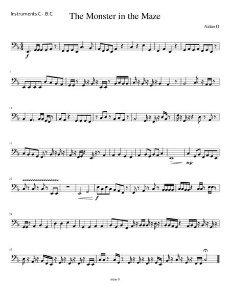 Free Sheet Music The Monster In The Maze