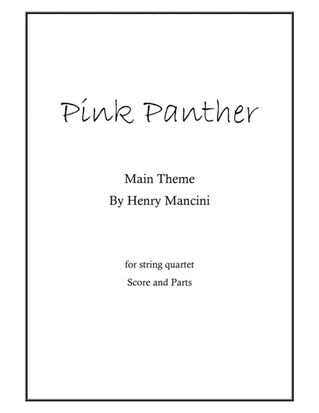 Free Sheet Music The Pink Panther From The Pink Panther