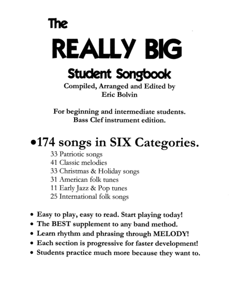 The Really Big Student Songbook Bass Clef Edition Sheet Music