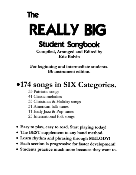 The Really Big Student Songbook Bb Edition Sheet Music