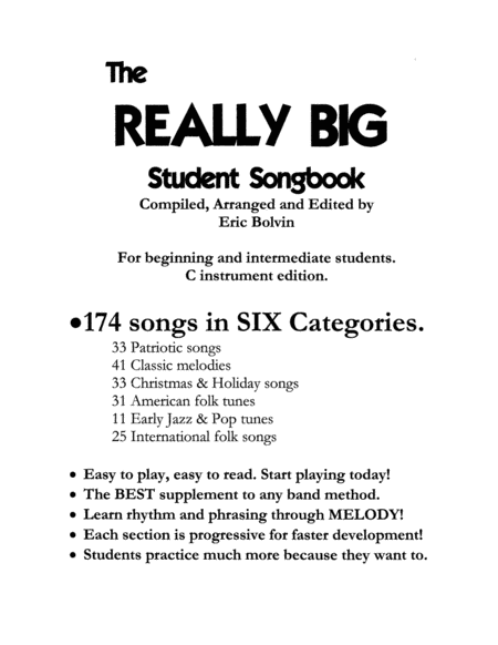 The Really Big Student Songbook C Edition Sheet Music