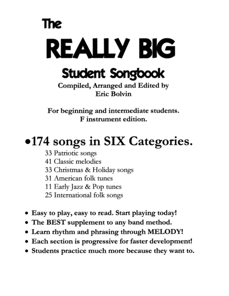 The Really Big Student Songbook F Edition Sheet Music