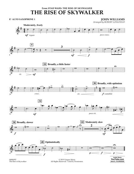 The Rise Of Skywalker From Star Wars The Rise Of Skywalker Eb Alto Saxophone 1 Sheet Music