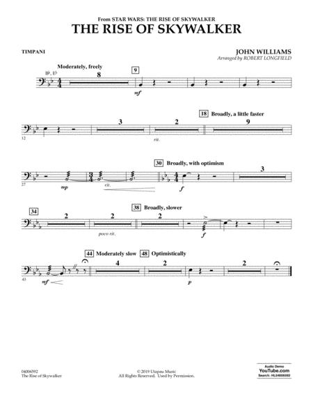 Free Sheet Music The Rise Of Skywalker From Star Wars The Rise Of Skywalker Timpani