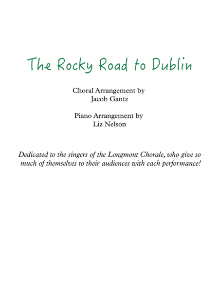 Free Sheet Music The Rocky Road To Dublin