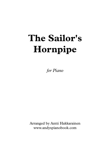 The Sailors Hornpipe Piano Sheet Music