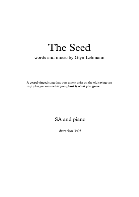 Free Sheet Music The Seed