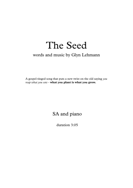 The Seed Sheet Music