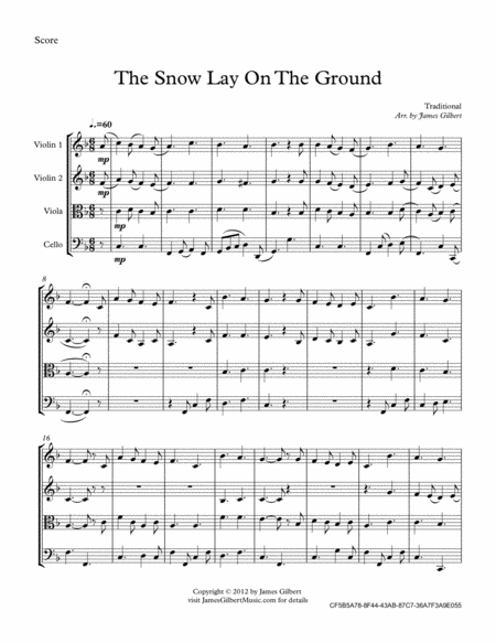 The Snow Lay On The Ground St04 Sheet Music