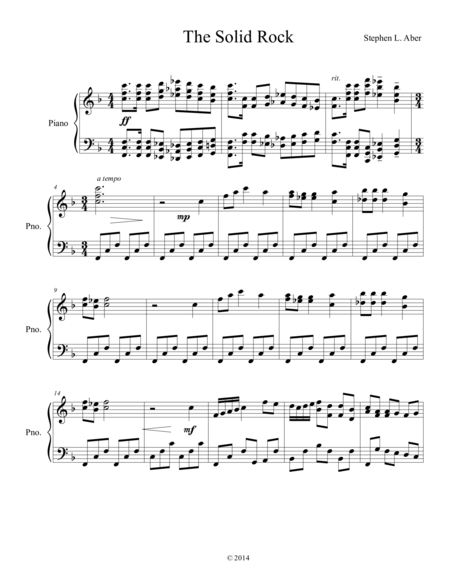 Free Sheet Music The Solid Rock