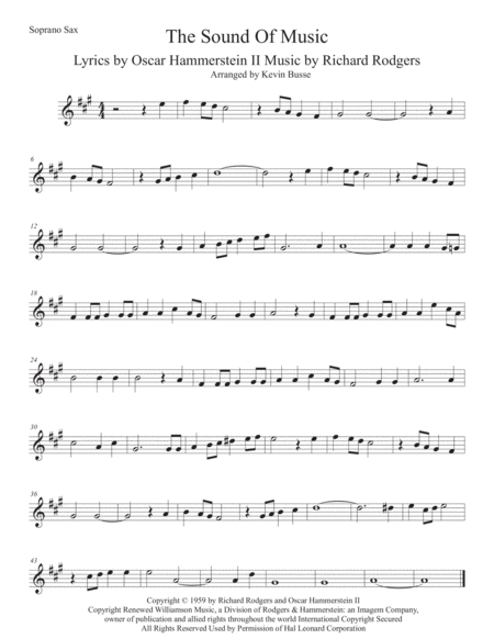 The Sound Of Music Soprano Sax Sheet Music