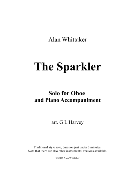 Free Sheet Music The Sparkler Oboe Solo With Piano Accompaniment