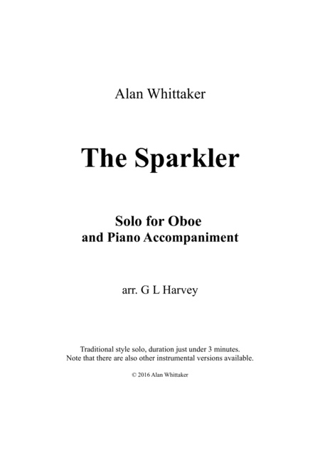 The Sparkler Oboe Solo With Piano Accompaniment Sheet Music