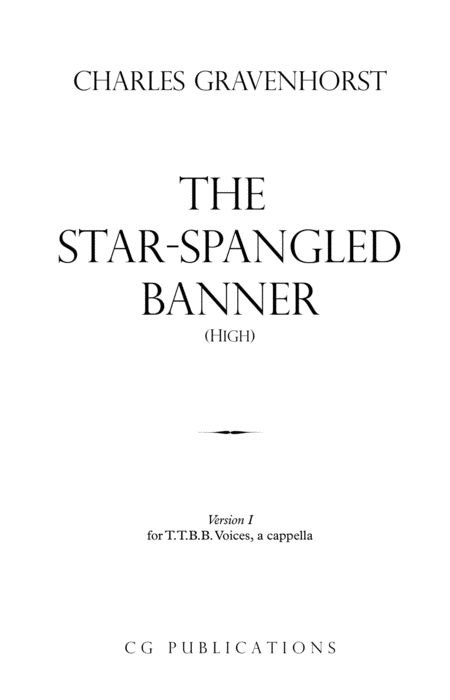 Free Sheet Music The Star Spangled Banner Ttbb A Cappella