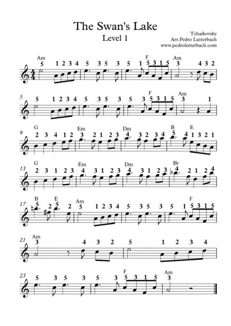 Free Sheet Music The Swans Lake