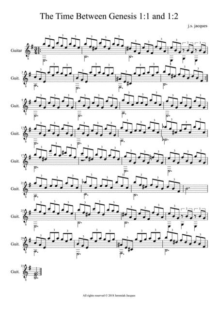 The Time Between Genesis 1 1 And 1 2 Sheet Music