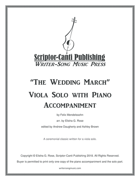 Free Sheet Music The Wedding March Viola Solo