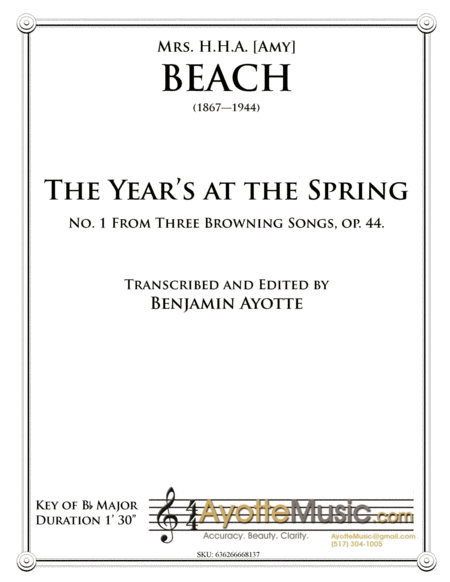 Free Sheet Music The Years At The Spring Op 44 No 1