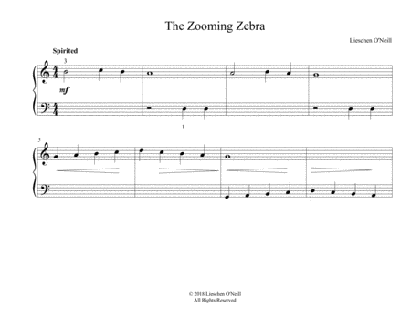 Free Sheet Music The Zooming Zebra